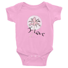 I Love Pink Palm Trees Infant Bodysuit